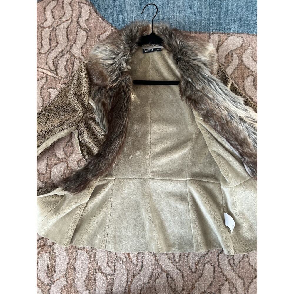 ALLEN B. BY ALLEN SCHWARTZ VTG Y2K Faux Fur Suede Penny Lane Patchwork Jacket M - Picture 10 of 15